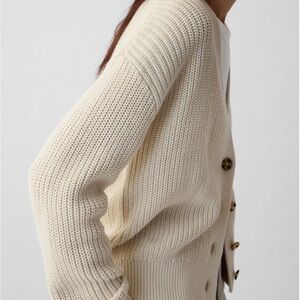 Shaker-Stitch Gap Cardigan
